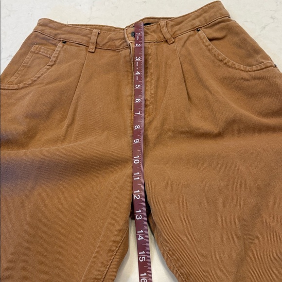 Zara Women’s Brown Cognac High-Waisted Balloon Barrel Jeans size 6 - Picture 5 of 7